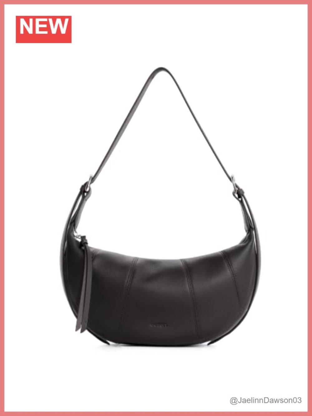 Genuine Leather Crescent Crossbody Bag RFID Blocking Sling Shoulder Purse